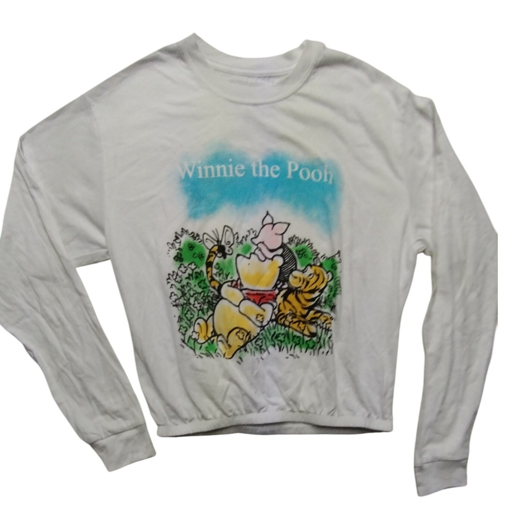 Disney Winnie the Pooh Graphic Print Long Sleeve‎ Top White Medium